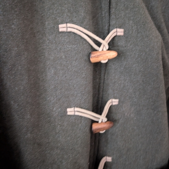J. Crew Forrest Green‎ Wool Thinsulate Hooded Duffle Toggle Coat Size Large - Picture 7 of 11